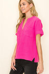 The Vida Pleated Detail Top