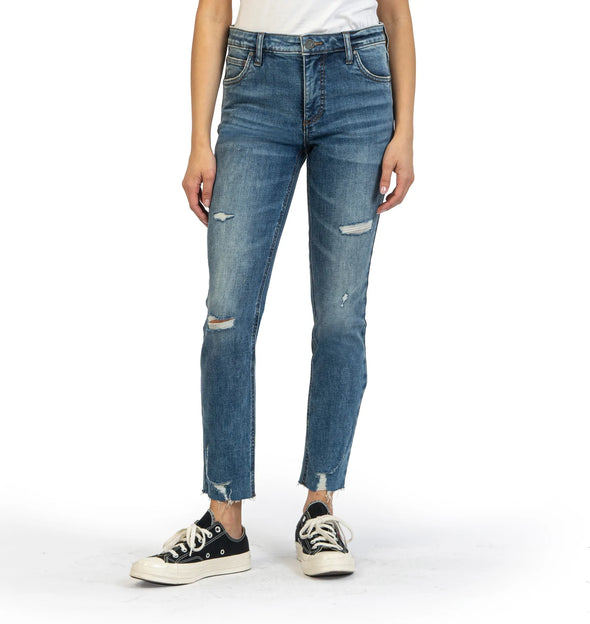 The Reese High Rise Distressed Ankle Straight - Unique