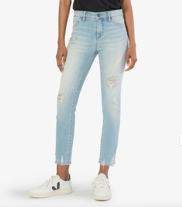 The Reese High Rise Distressed Straight - Concise Wash