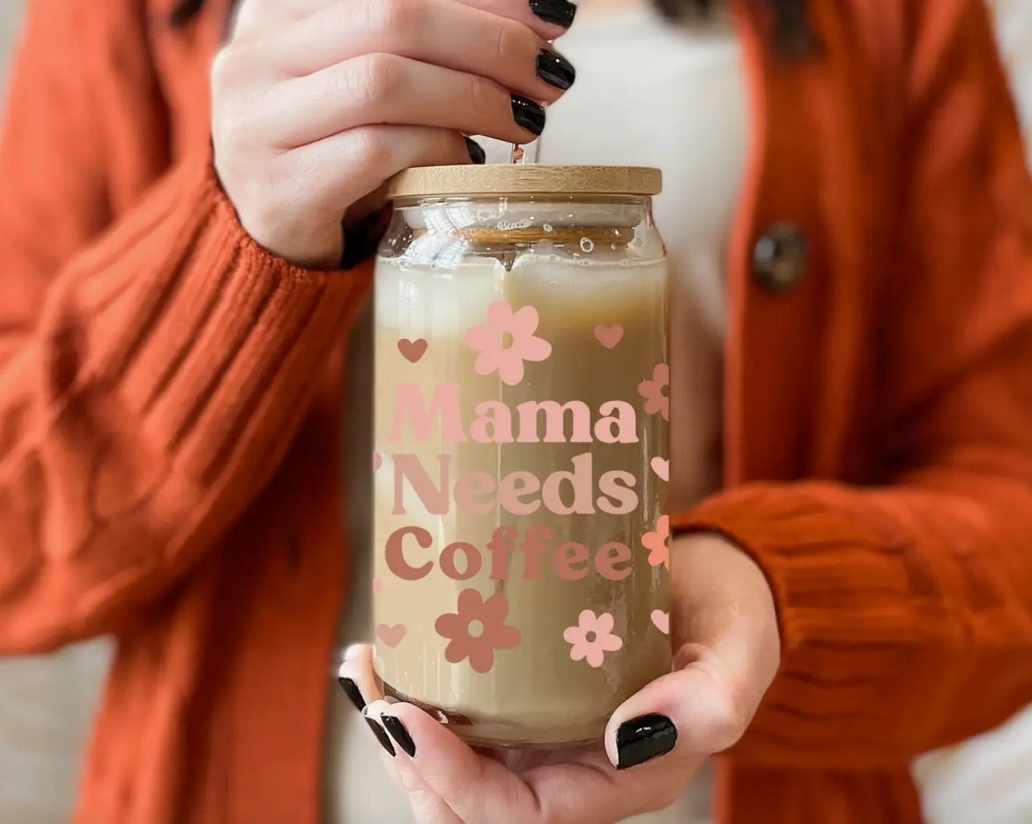 Mama Coffee Glass Cup