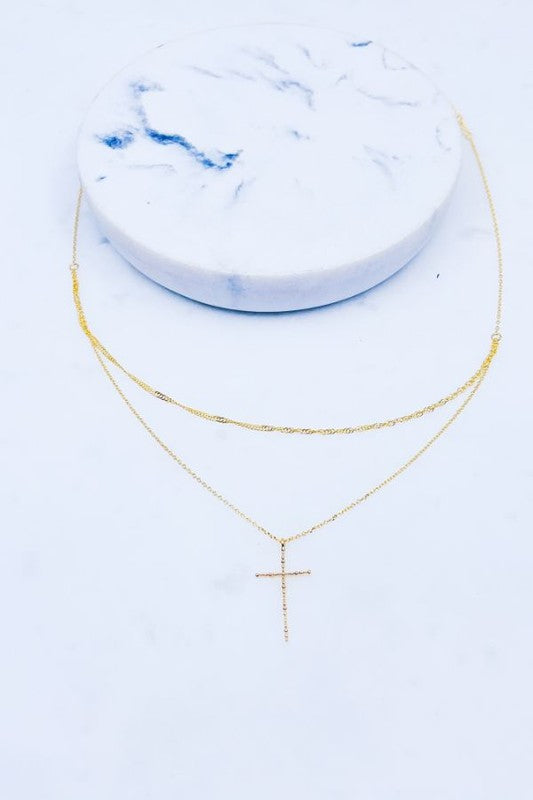 The Janna Layered Cross Necklace