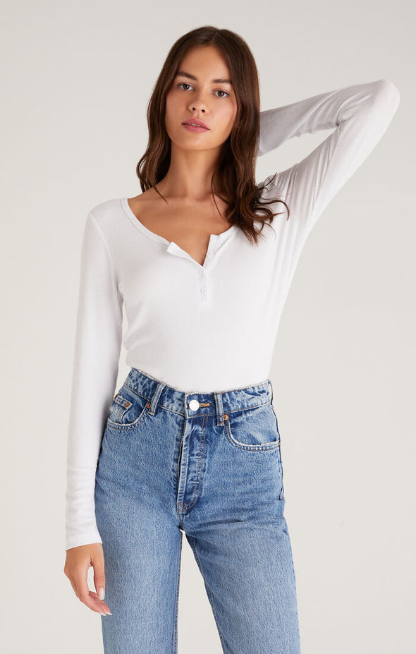 The Cait Rib Henley Top