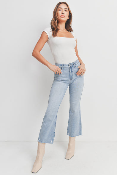 The Vera High Rise Crop Flare Jeans